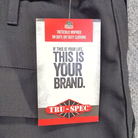 Tru-Spec Men's Cargo Ripstop Tactical Pants Black XL Flat Front W/Tags - Picture 7 of 12